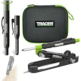 Tracer Professional Woodworking Scribe Tool Set ProScribe with Deep Hole Pencil, 6X 2.8 mm Lead Refills, Holster &amp; Case - Precision Scribing Tool for Carpenters &amp; Craftsmen
