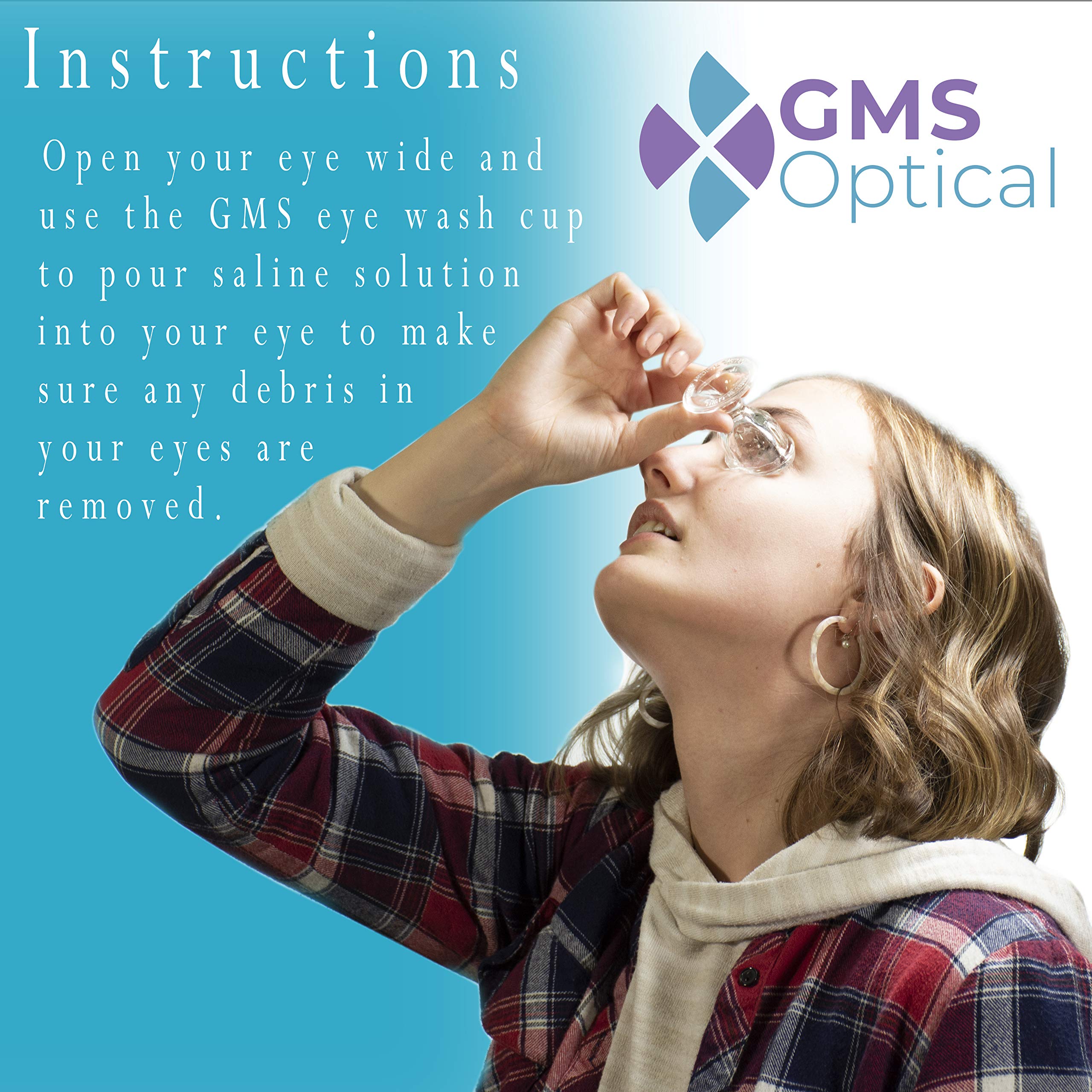 GMS Optical Glass Eye Wash Cup Soothing Relief From Allergens