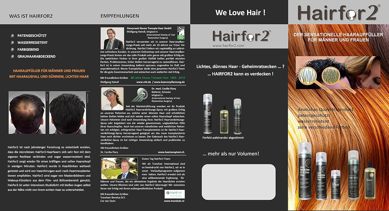 Hairfor2 Haarverdichtungsspray dunkelblond 1er Pack 1 x 400 g Amazon Beauty