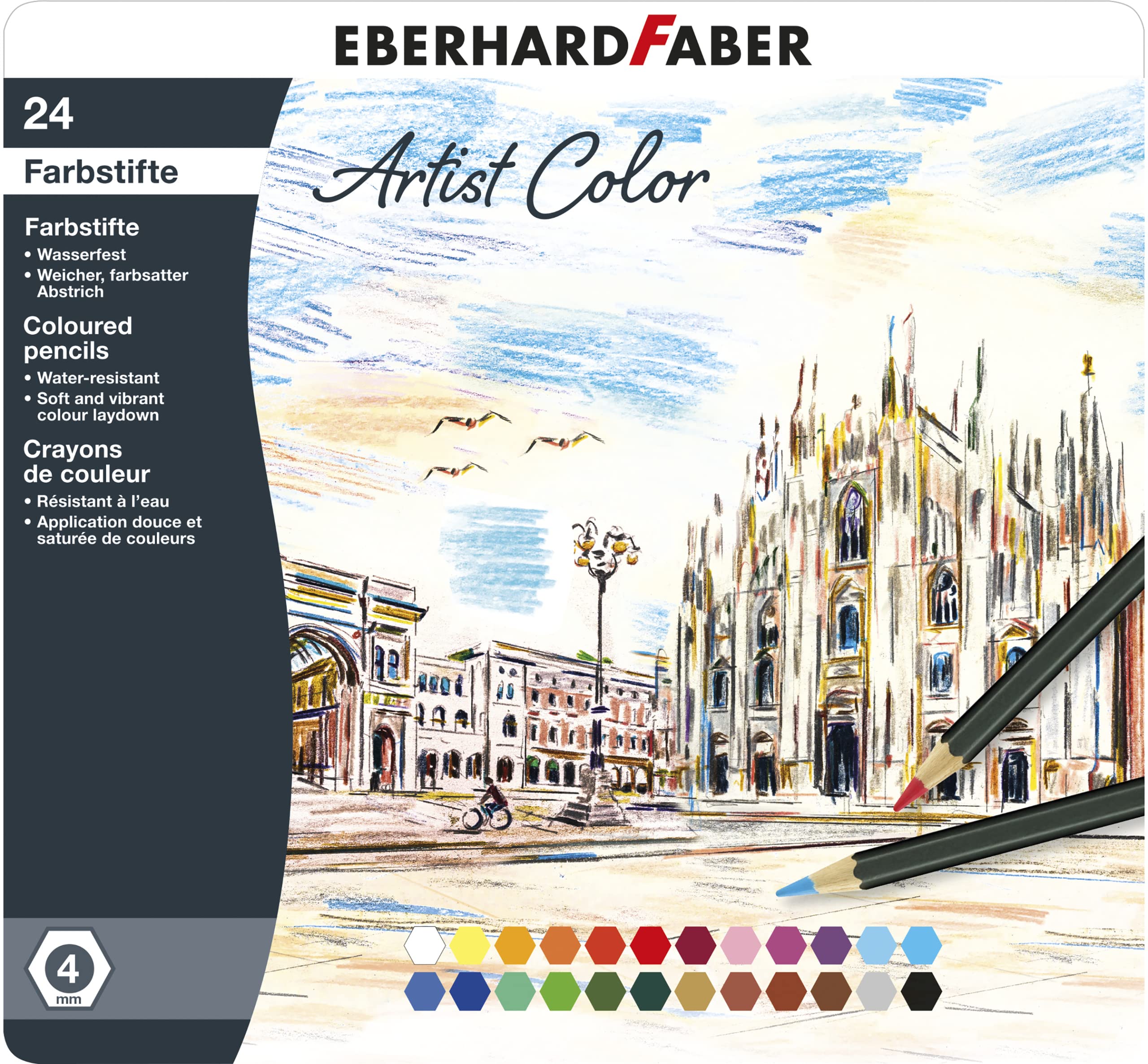 Eberhard Faber Artist Color Colour Pencils - Tin, Set of 24