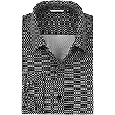 Alex Vando Mens Print Button Down Shirts Breathable Long Sleeve Regular Fit Knit Dress Shirts for Men