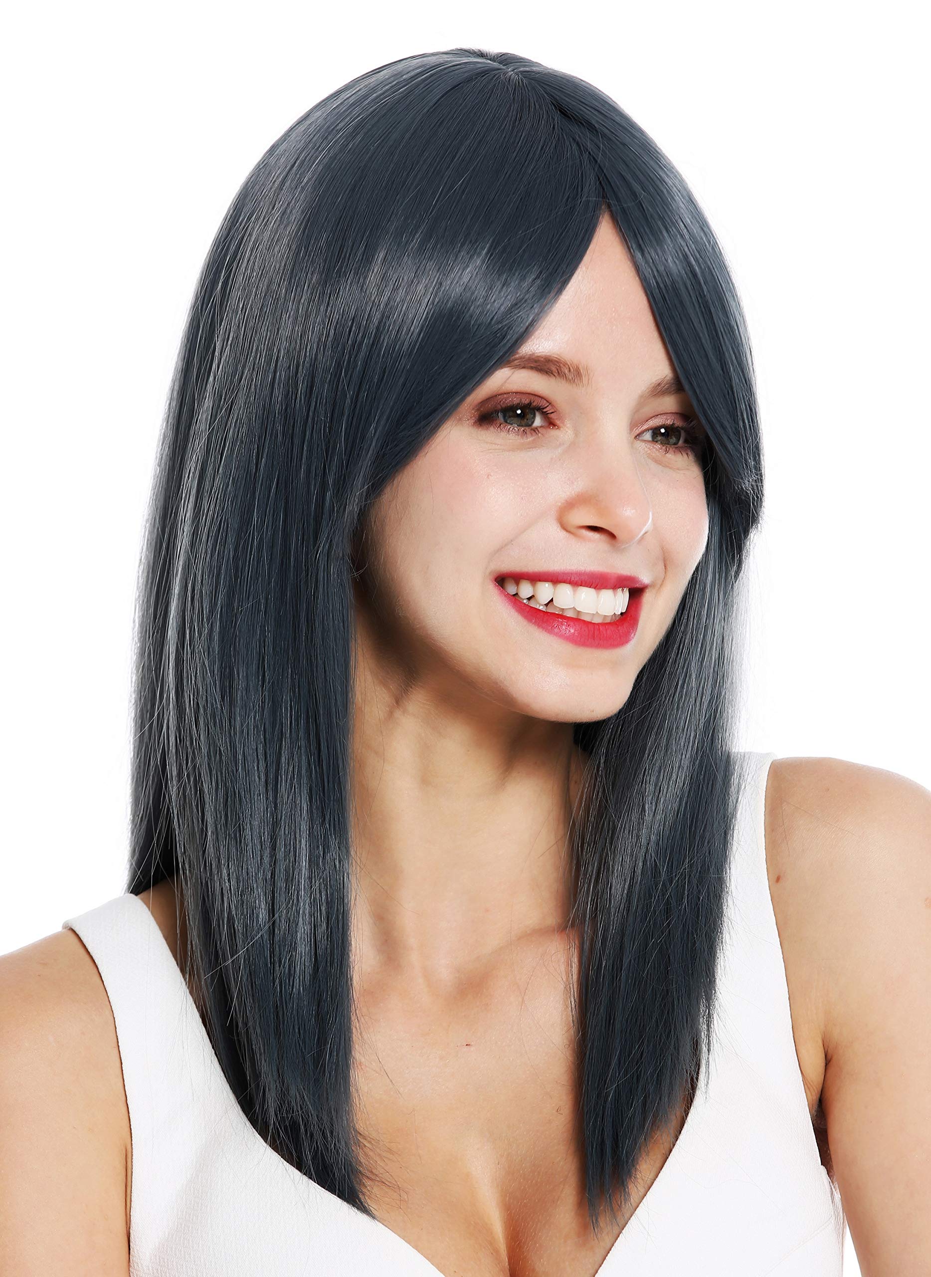 WIG ME UP - ASR-MS4Z-T4220 women's quality wig shoulder length medium long sleek parting blue grey mix