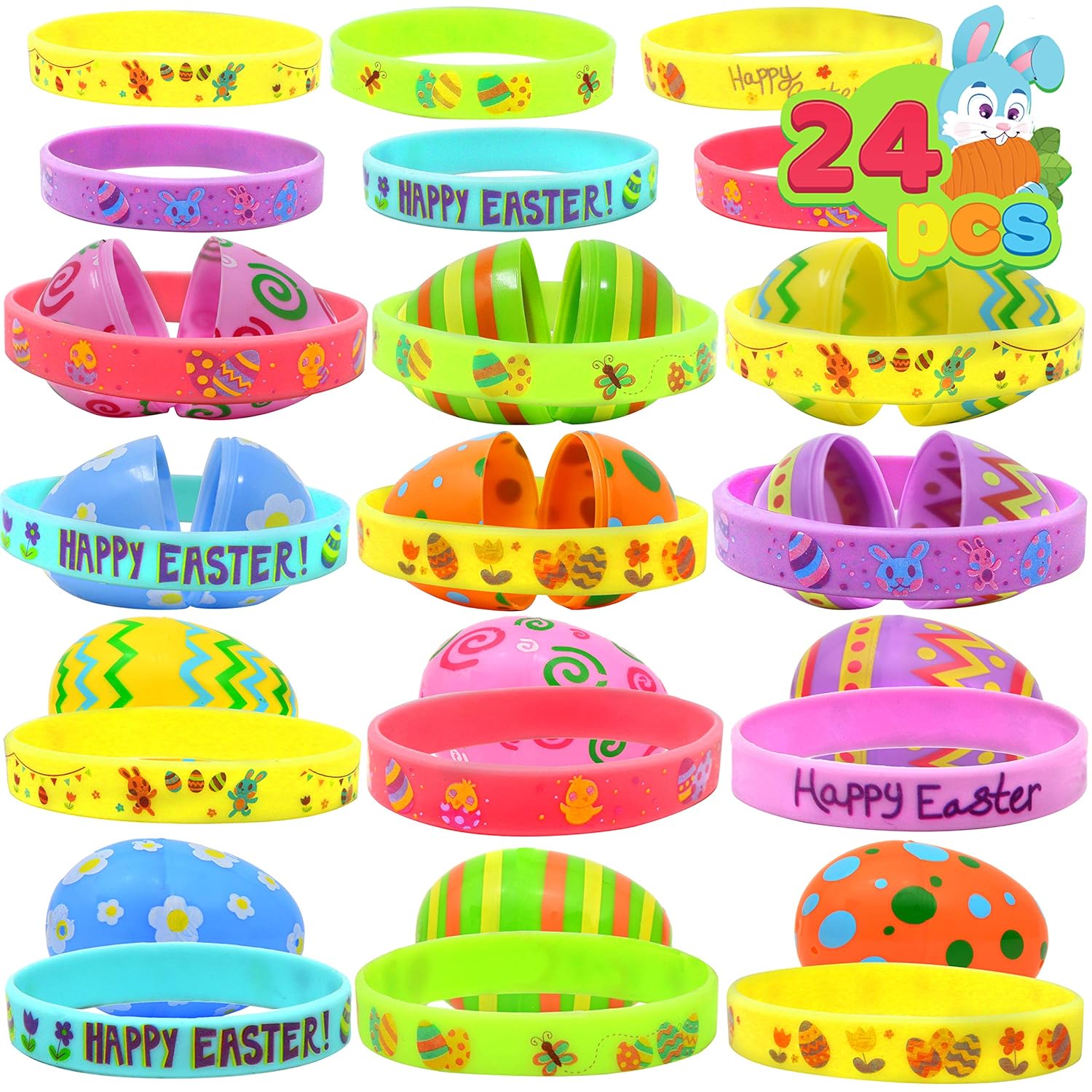 Easter Decor Gifts And Party Decorations Easter Decorations Easter Egg Hunt Game Joyin 36 Pcs Prefilled Easter Eggs With Stretchy Sticky Toy Assorted Set For Kids Basket Stuffers Novelty Gag Toys