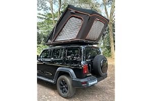 Topoak Pop Up Rooftop Tents Hard Shell for Camping,Waterproof SUV Car Jeep Overland Tent,Car Truck Bed Tent Triangle Aluminium Black,RTT Easy 30s Setup-Topoak Galaxy