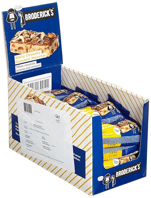 Broderick's Glutenfreier Kuchen Riegel White Chocolate Heaven Peanut, 20er Pack (20 x 50 g)