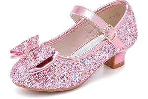 Walofou Flower Girls Wedding Party Heel Princess Shoes Flats for Kid Toddler