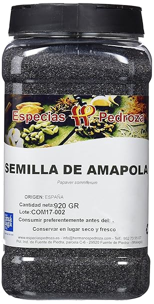 Especias Pedroza Semillas Naturales de Amapola - 920 gr: Amazon.es ...