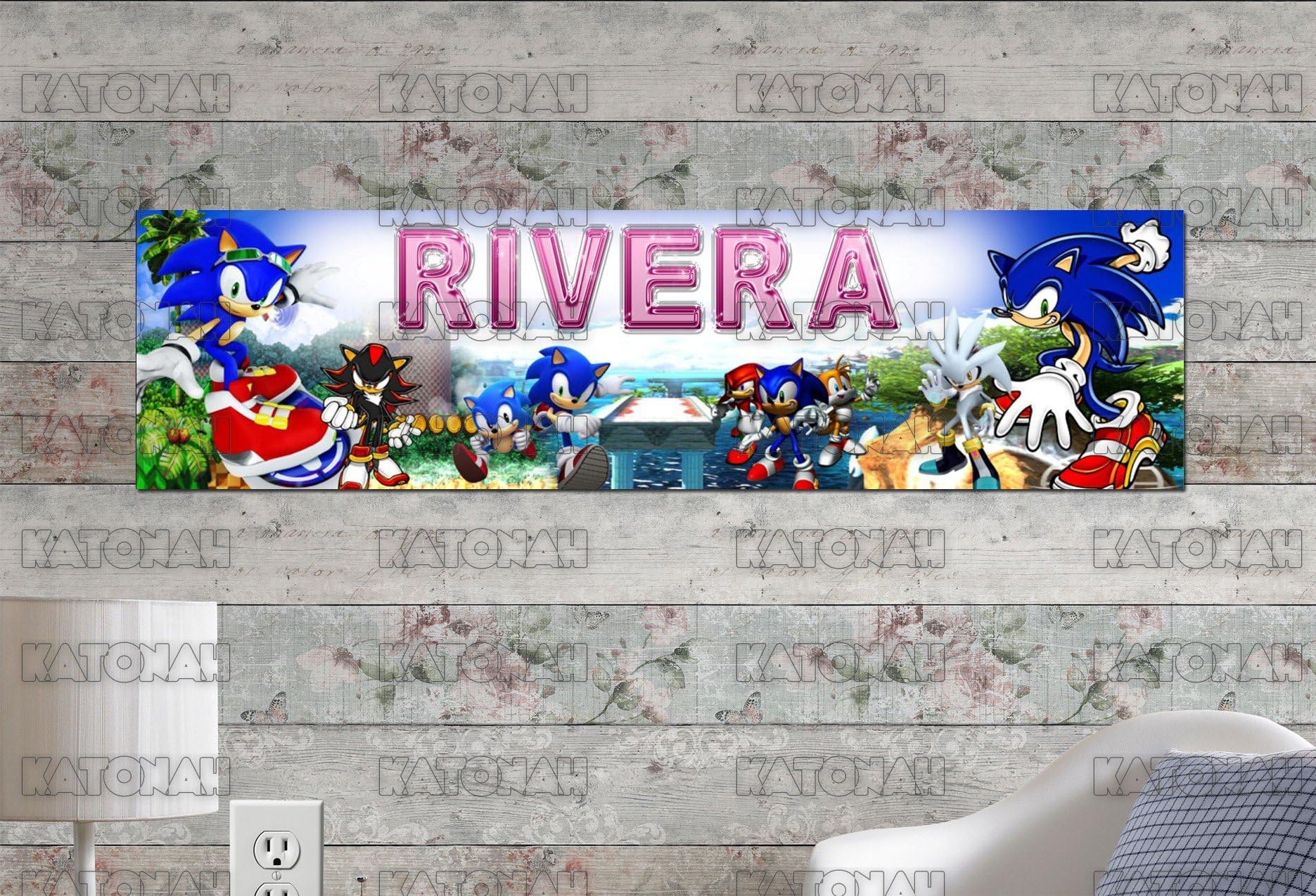 KATONAH Customized Name Painting Super Sonic Poster with Your Name On It Personalized Banner