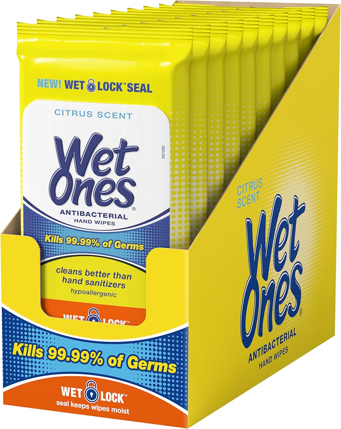 Wet Ones Citrus Antibacterial Hand Wipes, 20 Count (Pack of 10) Health & Personal Care