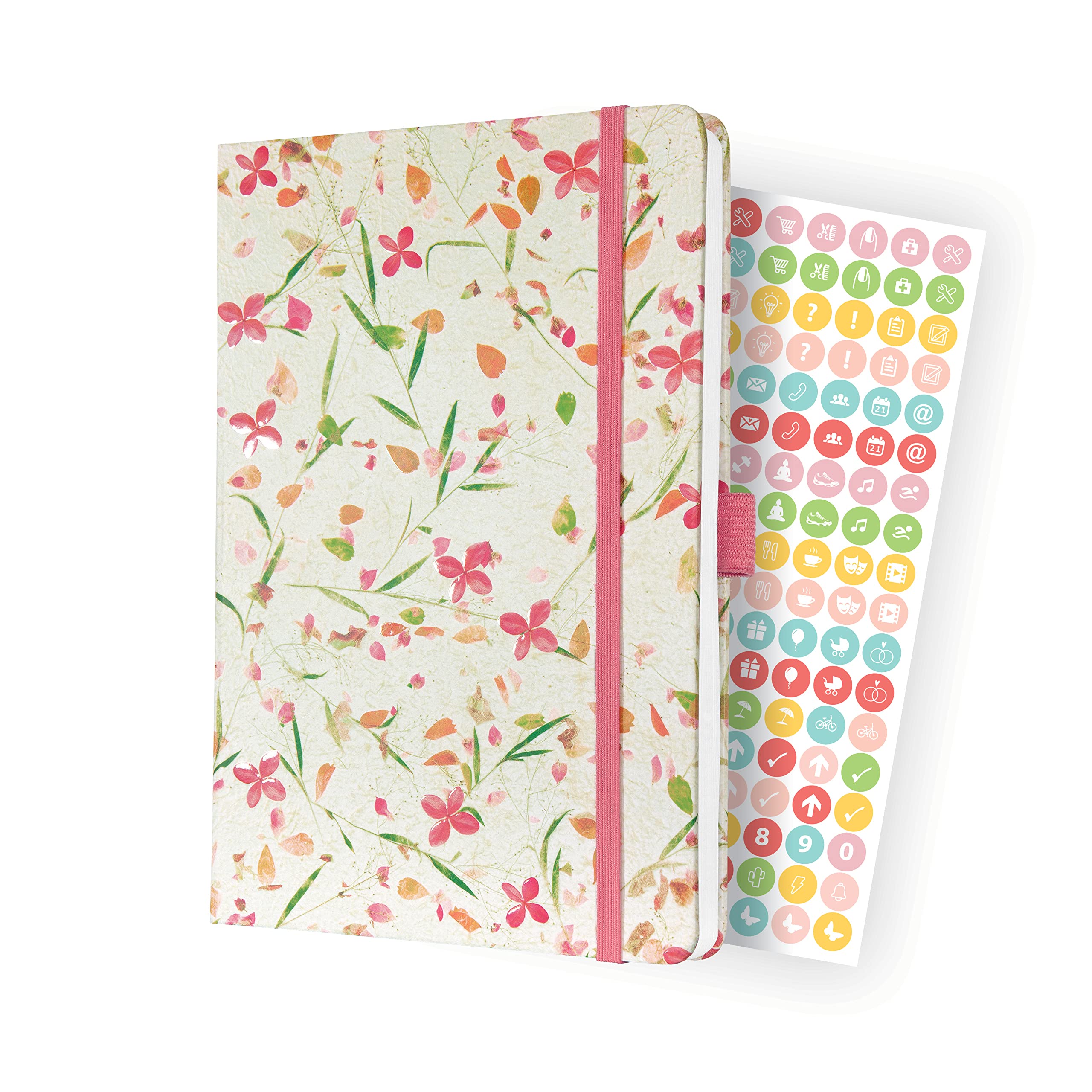 SIGEL J3307 Jolie Weekly diary 2023 - Bloom Pink - 13,5 x 20,3 cm - hardcover - 174 pages - white, pink