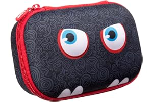 ZIPIT Wildlings Pencil Box for Kids | Pencil Case for School | Organizer Pencil Bag | Large Capacity Pencil Pouch (Black)