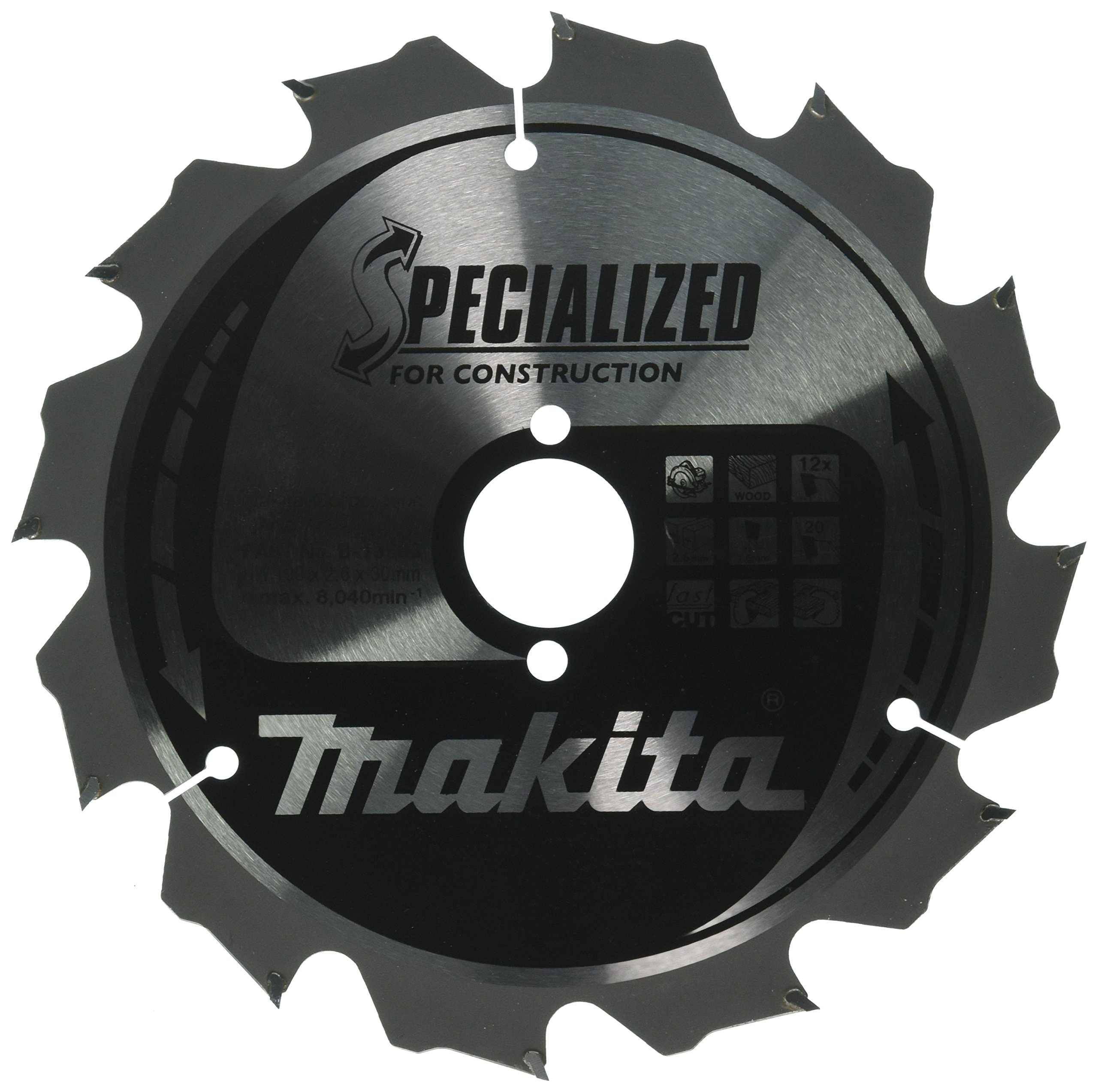 Makita B-33554 Specialized TCT Saw Blade for Construction 190x30x12T