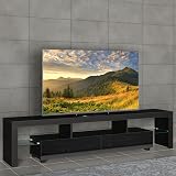 Panana Modern White 200CM TV Stand with RGB LED Lights 65-85 inch TV view 3