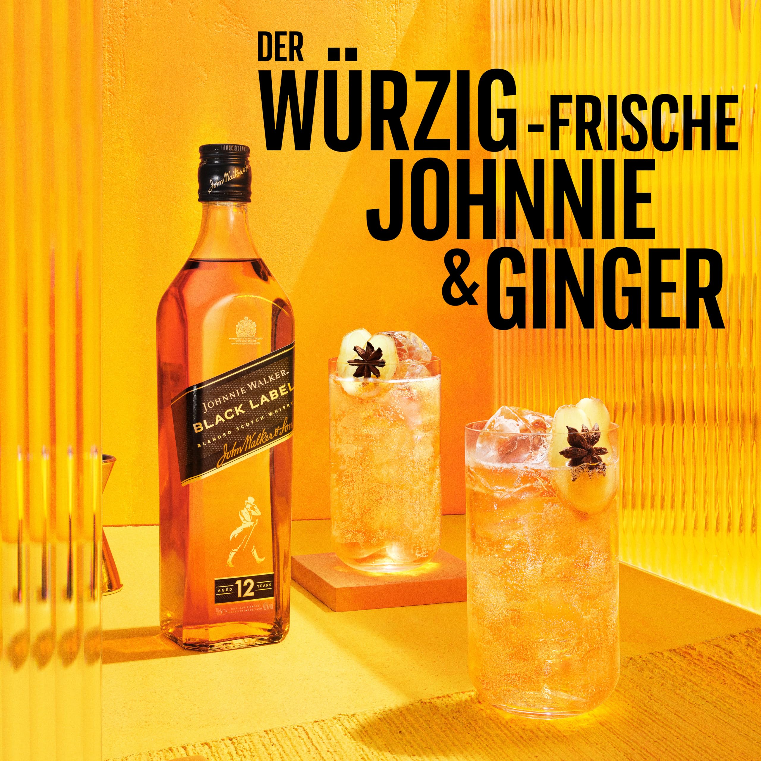 Johnnie Walker Black Label 12 Jahre, Blended Scotch Whisky, klassisch, Geschenkidee für genussvolle Abende zu Hause & mit Freunden, 40% Vol, 700ml 9