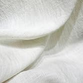 Fabrimuse 57" Soft Viscose Nylon Linen Fabric by The Yard - Natural Slub Fabric for Clothing, 155 GSM - Ideas for Spring Summer Fashion, Home Decor&amp;Craft Sewing Fabric (1# Cream White, 1 Yard)