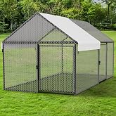 NUGRIART Metal Chicken Coop 79"x40"x40", Portable Chicken Run with Cover | Hardware cloth poultry cage with waterproof cover for outdoor backyard use, suitable for poultry and small animals.