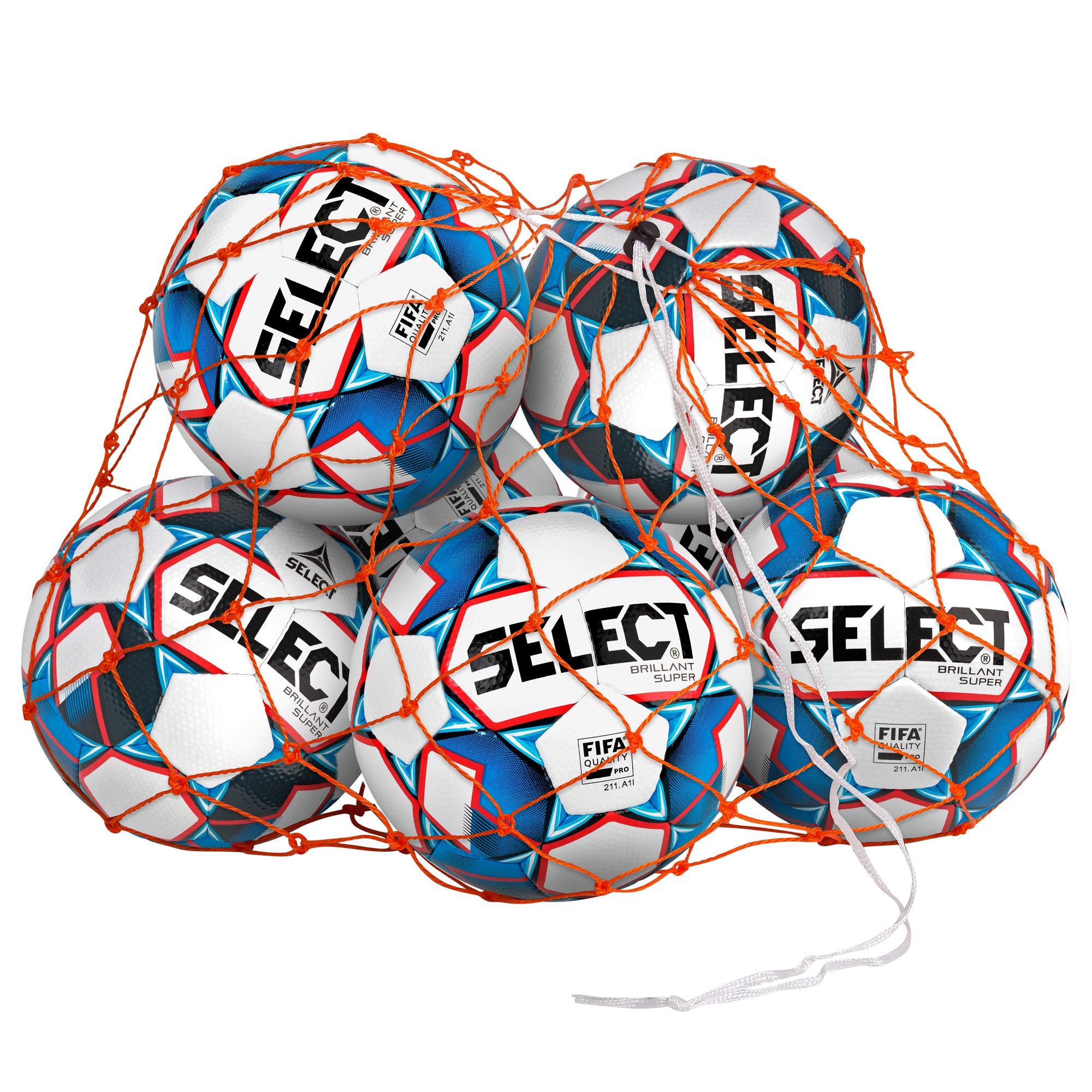 SELECT unisex adult Soccer Ball Net, White, Holds 10-12 balls US