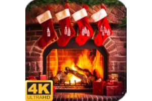 COZY CHRISTMAS FIREPLACE SCREENSAVER 4K