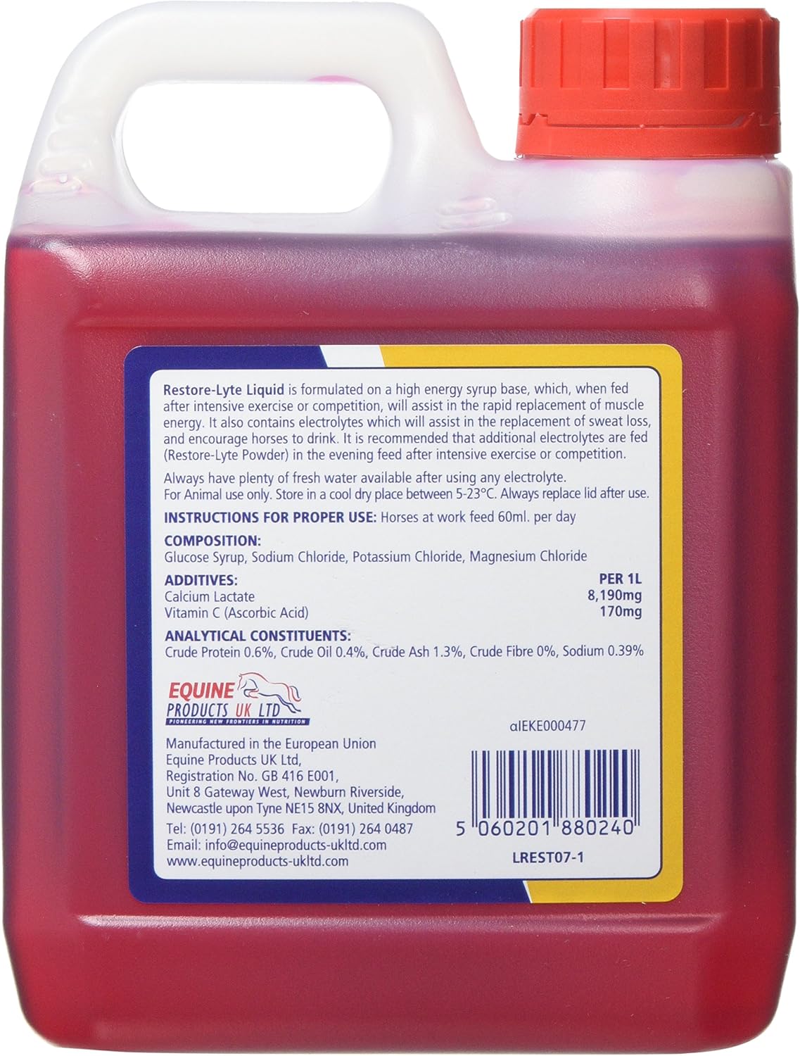 Equine Products Restore-Lyte Liquid Horse Supplement, 1 Litre, Clear - Image 3