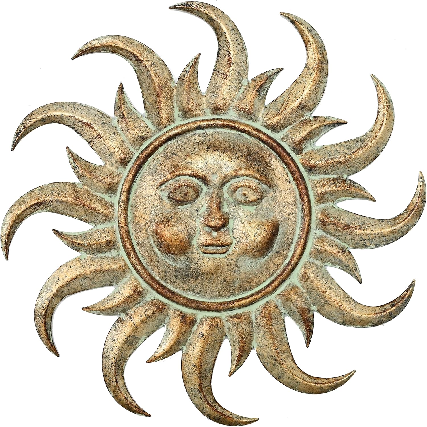 Plaques & Wall Art - Remenna Metal Sun Wall Art Decor 21.5inch Hanging for Indoor Outdoor Home Bedroom Living Room Office Garden Yard Patio Rustic Finish
