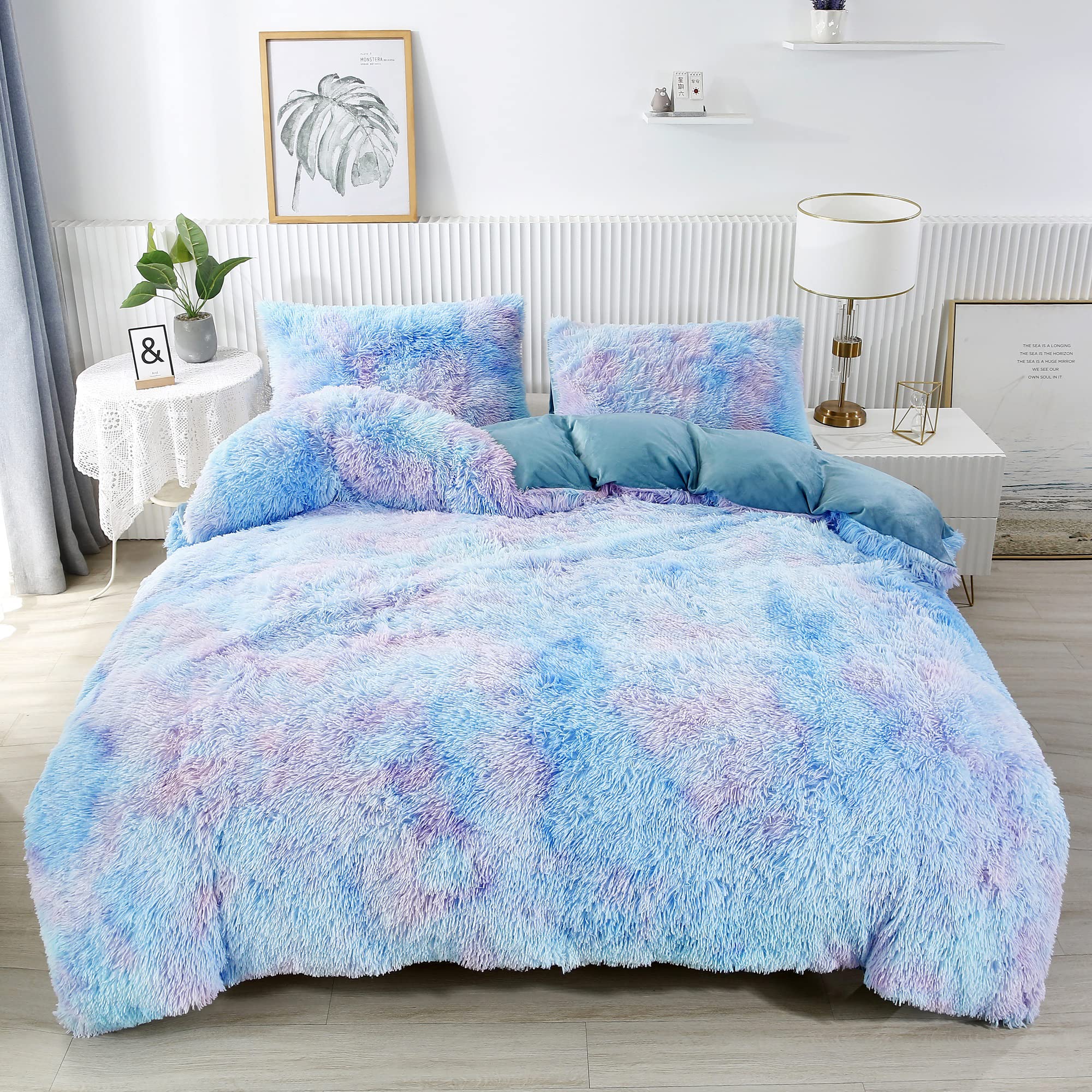 RYNGHIPY Super Soft Fuzzy Faux Fur Duvet Cover