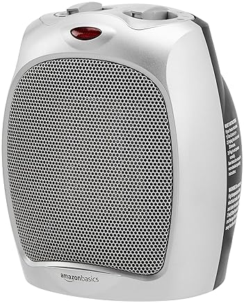 Home & Kitchen - Amazon Basics Ceramic Space Heater, Portable Indoor Heating Solution, With Overheat and Tip-Over Protection, Thermostat, Non-Oscillating, 1500W, 7.52