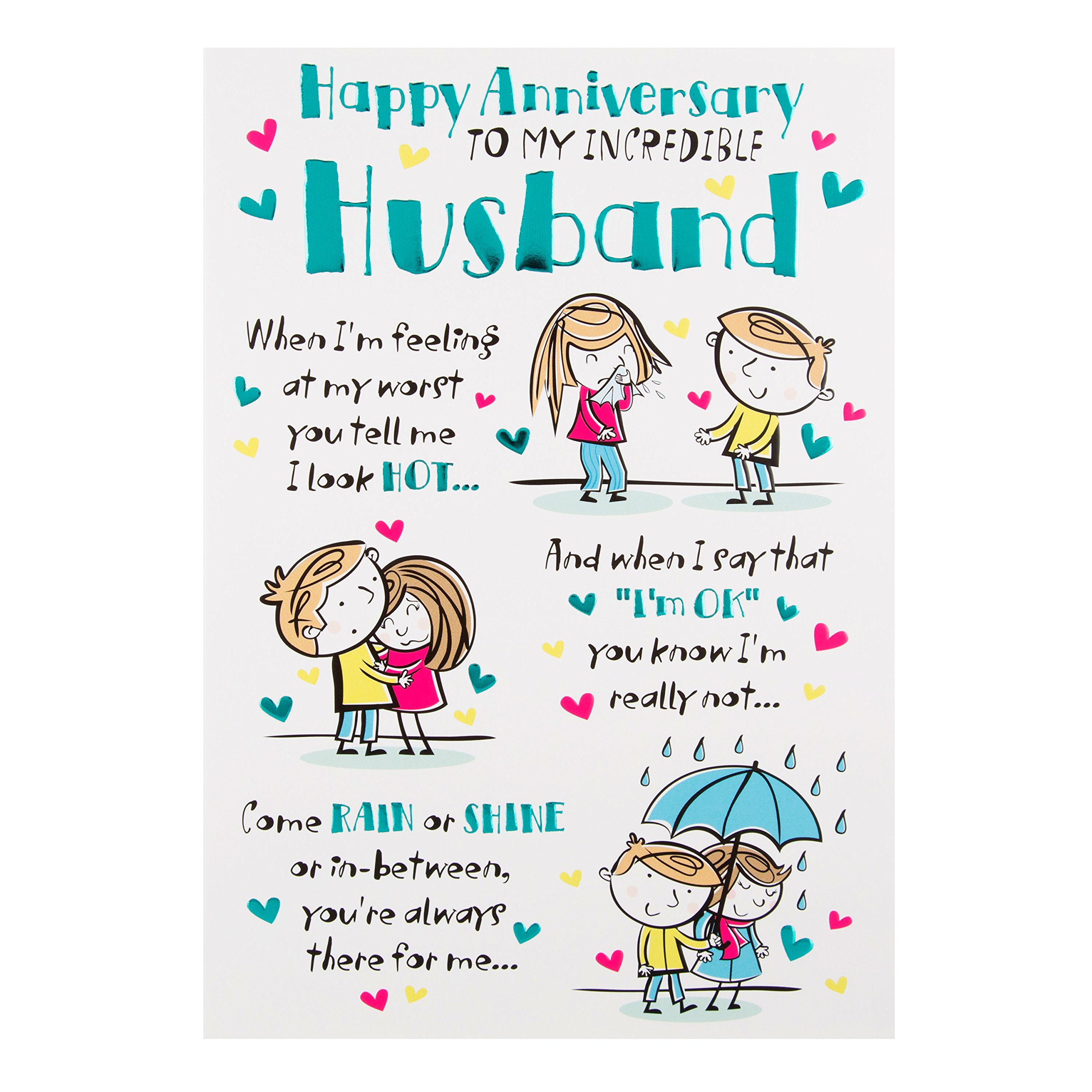 Hallmark Husband Anniversary Card 'Cup of Tea' Medium Buy Online in