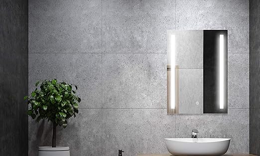 Alldrei Badspiegel Mit Beleuchtung Ad38 Badezimmerspiegel Mit Led Licht Touch Schalter Senkrecht Montage 60 X 80 Cm Wasserdicth Ip44 Weiss Lichtfarbe Energieklasse A Amazon De Baumarkt