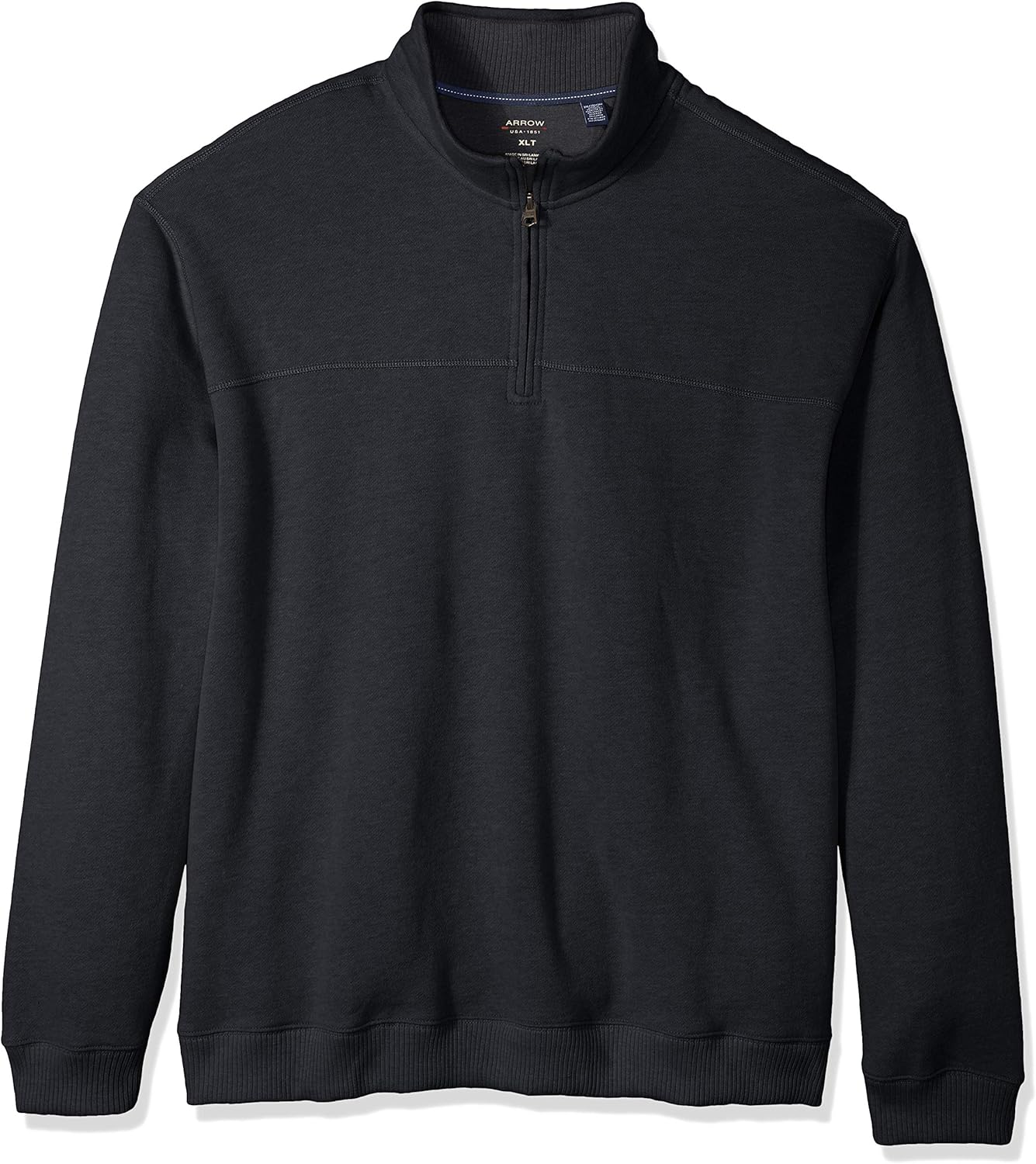Arrow 1851 Men's Big and Tall Saranac Long Sleeve 1/4 Zip Sueded Fleece Pullover: Clothing