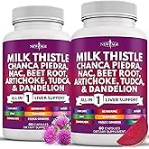 NEW AGE Milk Thistle NAC Chanca Piedra Beet Root Artichoke Dandelion Root Astragalus - Plus TUDCA & Ginger - 120 Count