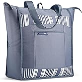 Rachael Ray Chillout Soft Cooler Bag, Large Reusable Insulated Grocery Bag with Zippered Top, Travel Tote for Hot or Cold Food, Grocery Tote Bag