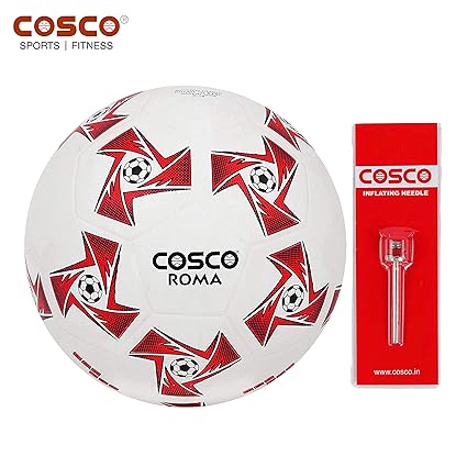Cosco Roma Foot Ball, Size 5 (White/Red)
