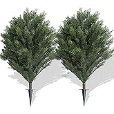 momoplant 40'' UV Rated Cypress Topiary Soil Insertion w/Spike Cedar Artificial Bush (Indoor/Outdoor) Green Indoor/Outdoor