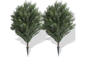 momoplant 40'' UV Rated Cypress Topiary Soil Insertion w/Spike Cedar Artificial Bush (Indoor/Outdoor) Green Indoor/Outdoor