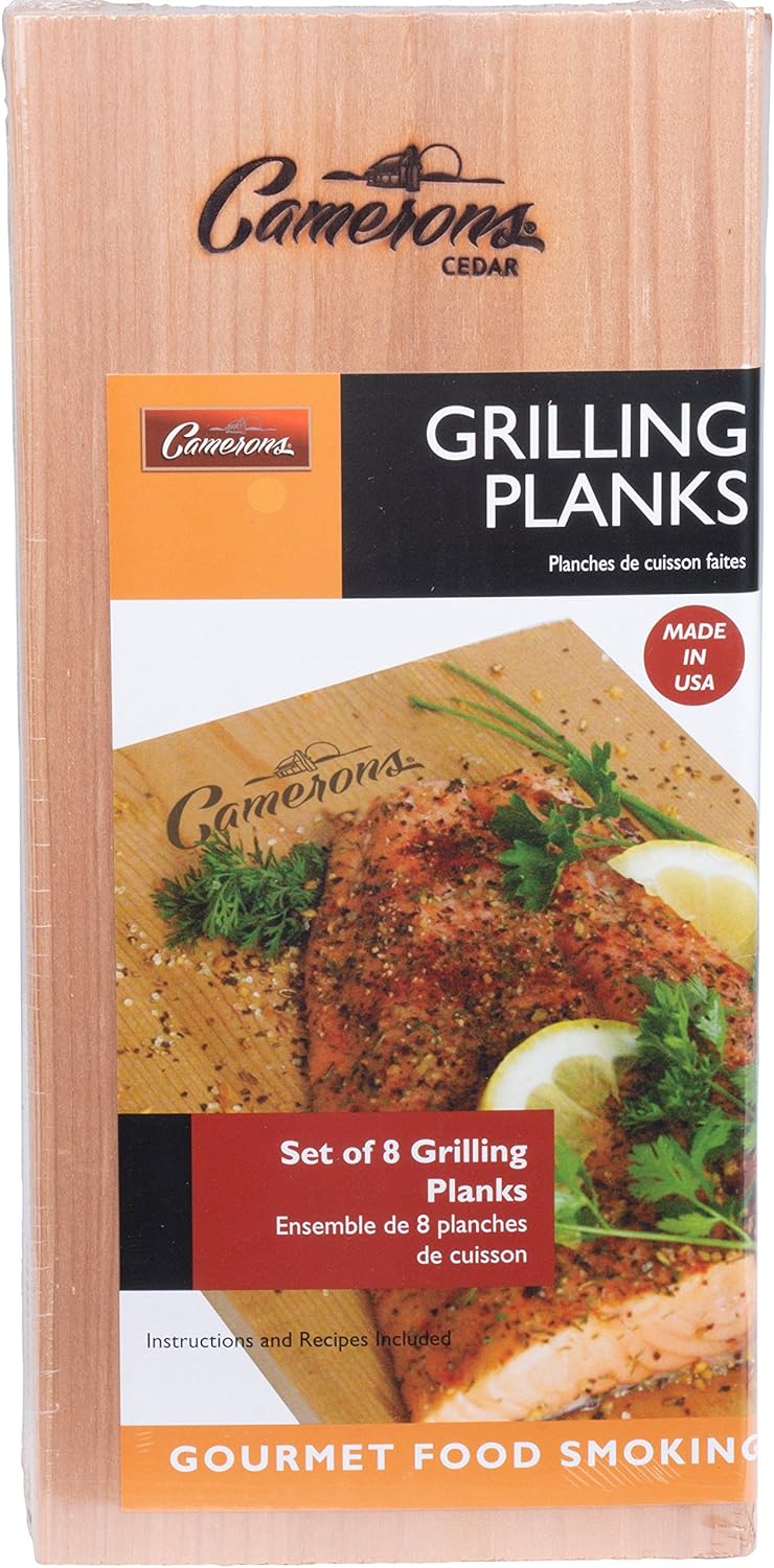 Grilling Planks - 8 Pack Cedar - Premium 5.5 x 11.5 Western Cedar for Barbecue Salmon, Seafood, Steak, Burgers, Pork Chops, Vegetables and More! : Outdoor Grilling Planks : Garden & Outdoor