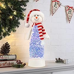 Christmas Snowman Decorations, Colorful LED Lighted