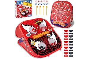 DOUBLE CC Spider Bean Bag Toss Game for Kids,5-Second Setup Cornhole Game,Spider Toys Gifts for 3 4 5 6 7 8 9 10,Party Outside Activities Carnival Games for Kids,Gift for Boy Girl Birthday or Christmas