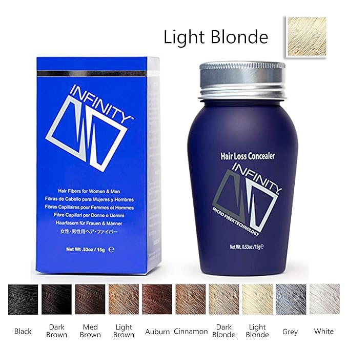 Infinity Hair Fibres, Keratin Hair Loss Concealer, Women and Men, Light