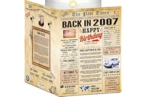 BACK2TIME 19th Birthday Card for Women Men - Back In 2007 Newspaper - 19 th Happy BIRTHDAY card - 19 birthday gift for Her Him - JUMBO size - 19th birthday decorations Dad Mom - Best gifts for 19 year old