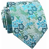 Elfeves Men's Tie Cravat Jacquard Luxury Small Floral Pattern Wedding Necktie