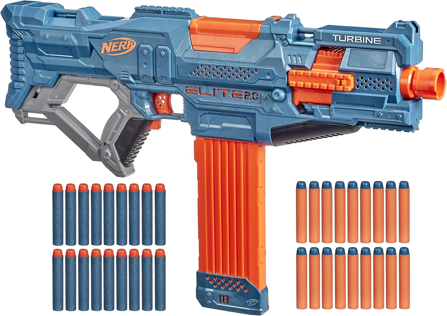 Nerf Elite 2 0 Turbine Cs 18 Et Flechettes Nerf Elite 2 0 Officielles Amazon Fr Jeux Et Jouets