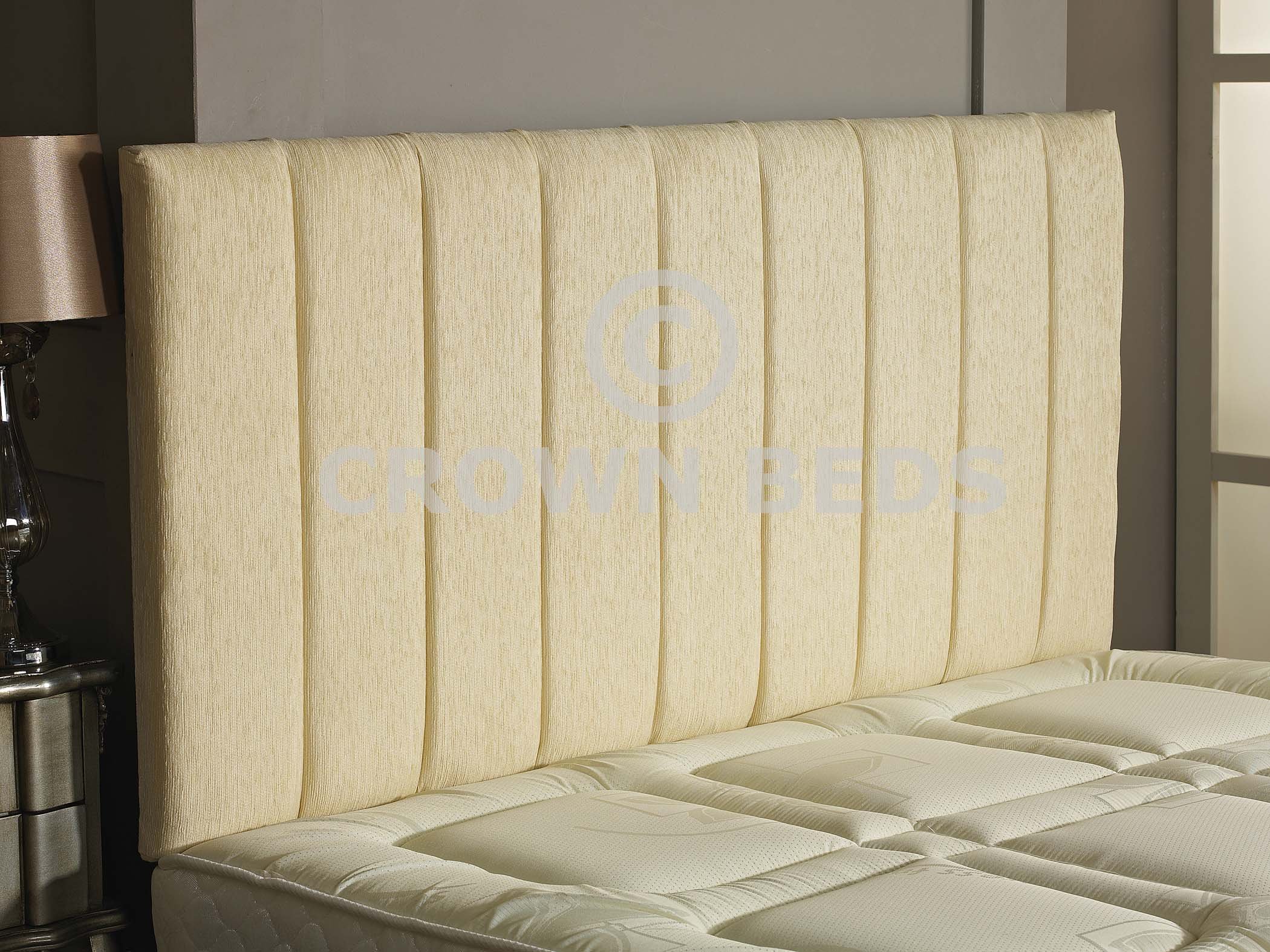 CROWNBEDSUK APOLLO CHENILLE HEADBOARD 2ft6,3ft,4ft,4ft6,5ft,6ft Cream, 4ft (Small Double)