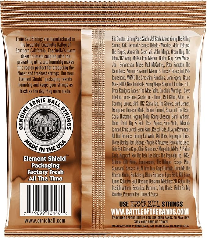 Earthwood Light Guage Acoustic Guitar Strings - Amazon Com Ernie Ball Earthwood Phosphor Bronze Light 11 52 Acoustic Guitar Strings P02148 Musical Instruments