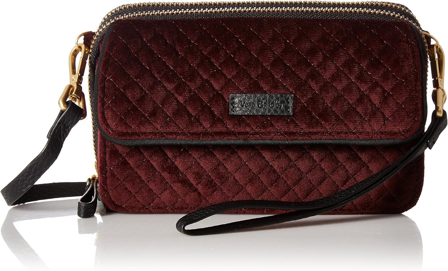 Buy Vera Bradley Women's Velvet All in One Crossbody Purse with RFID Protection, Chocolate