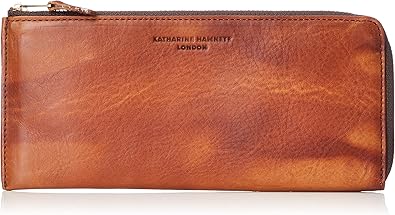 Amazon キャサリンハムネットロンドン 財布 高級イタリアベジタブルタンニンレザー Fluid フルイド L字ファスナー 薄マチ オレンジ 財布