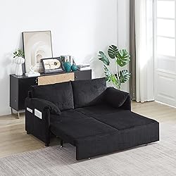 65-Inch Corduroy Loveseat Sofa with Pull Out