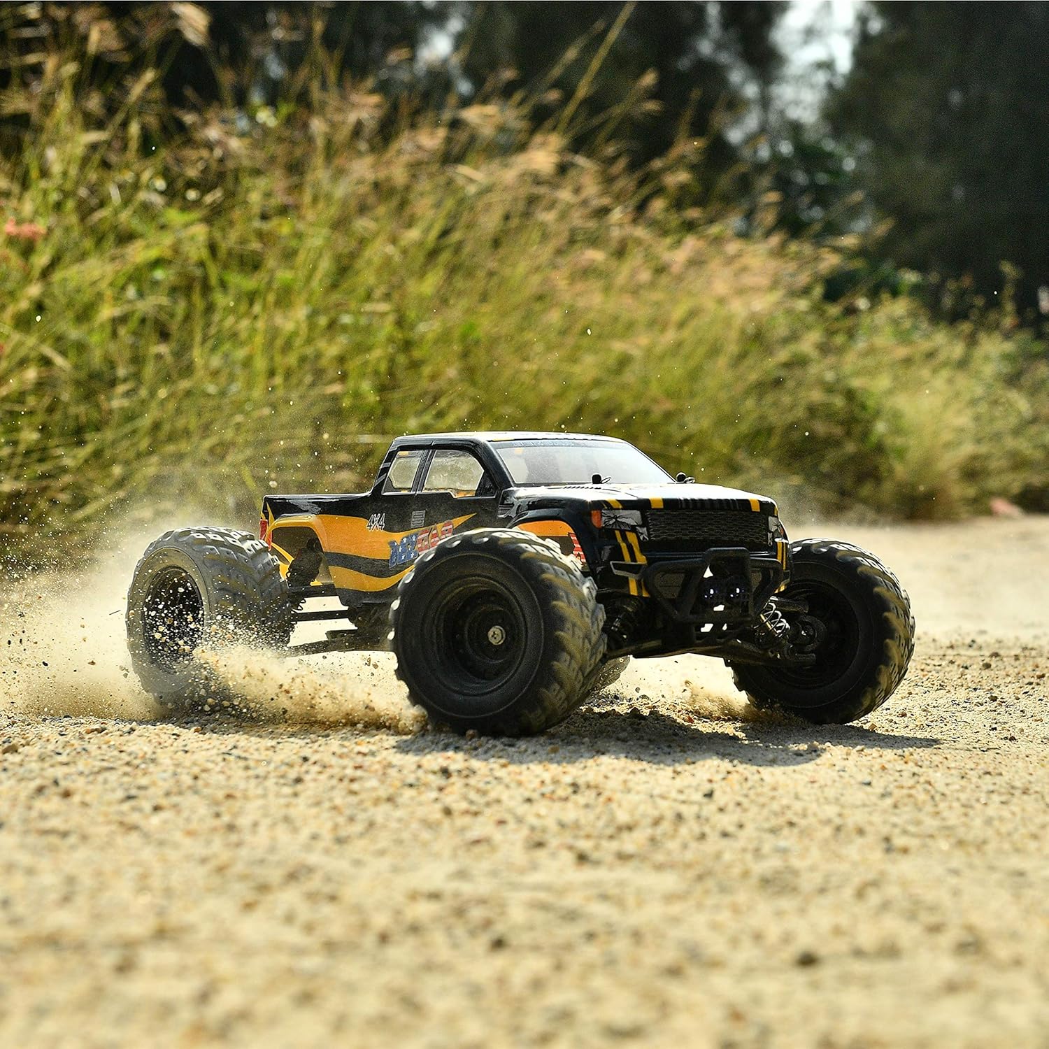 BEZGAR 1 Hobbyist Grade 1:12 Scale Remote Control Truck, 4WD High Speed 42 Km/h All Terrains Electric Toy Off Road RC Monster Vehicle Car Crawler with 2 Rechargeable Batteries for Boys Kids and Adults: Toys & Games