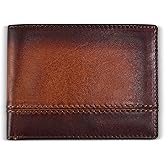 BULL GUARD Cognac Brown Leather Wallet for Men | RFID Blocking Bifold with Removable ID Credit Card Holder