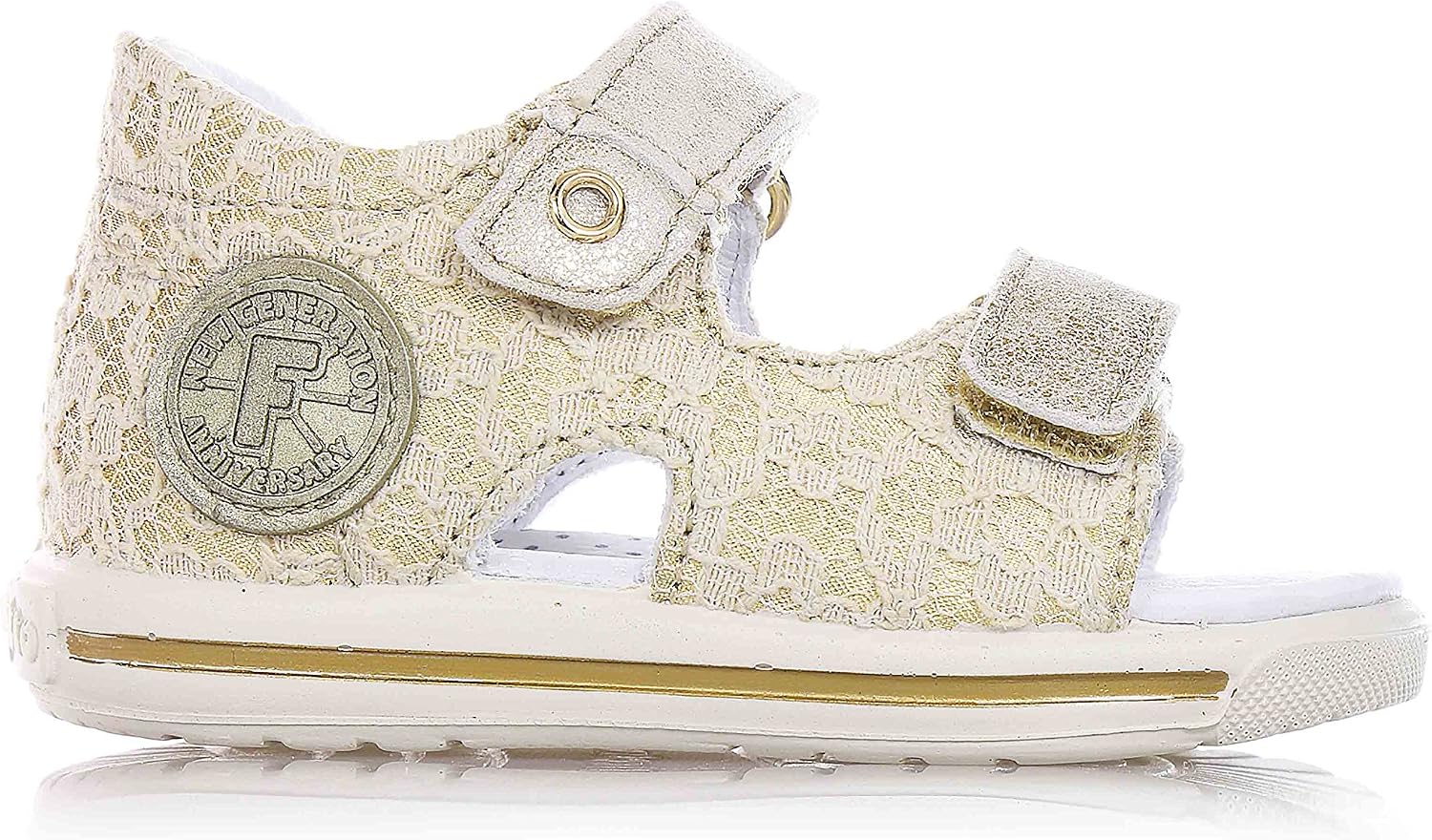 ideale per il gattonamento e il primo passo con chiusura a strappo Bambina  Sandalo beige in pizzo e pelle FALCOTTO NATURINO morbido e confortevole  Femmina urban-earth.co.uk