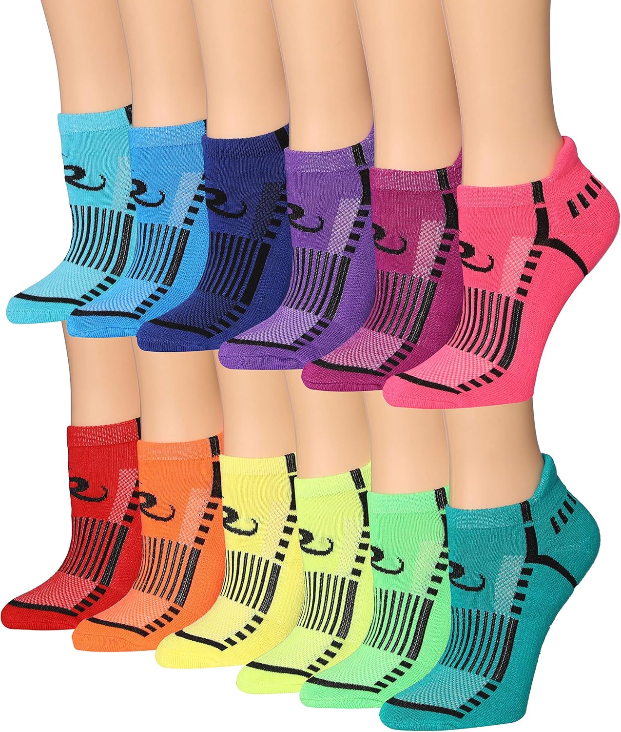 Ronnox Women's 12-Pairs Low Cut Running & Athletic Performance Tab Socks at  Women’s Clothing store